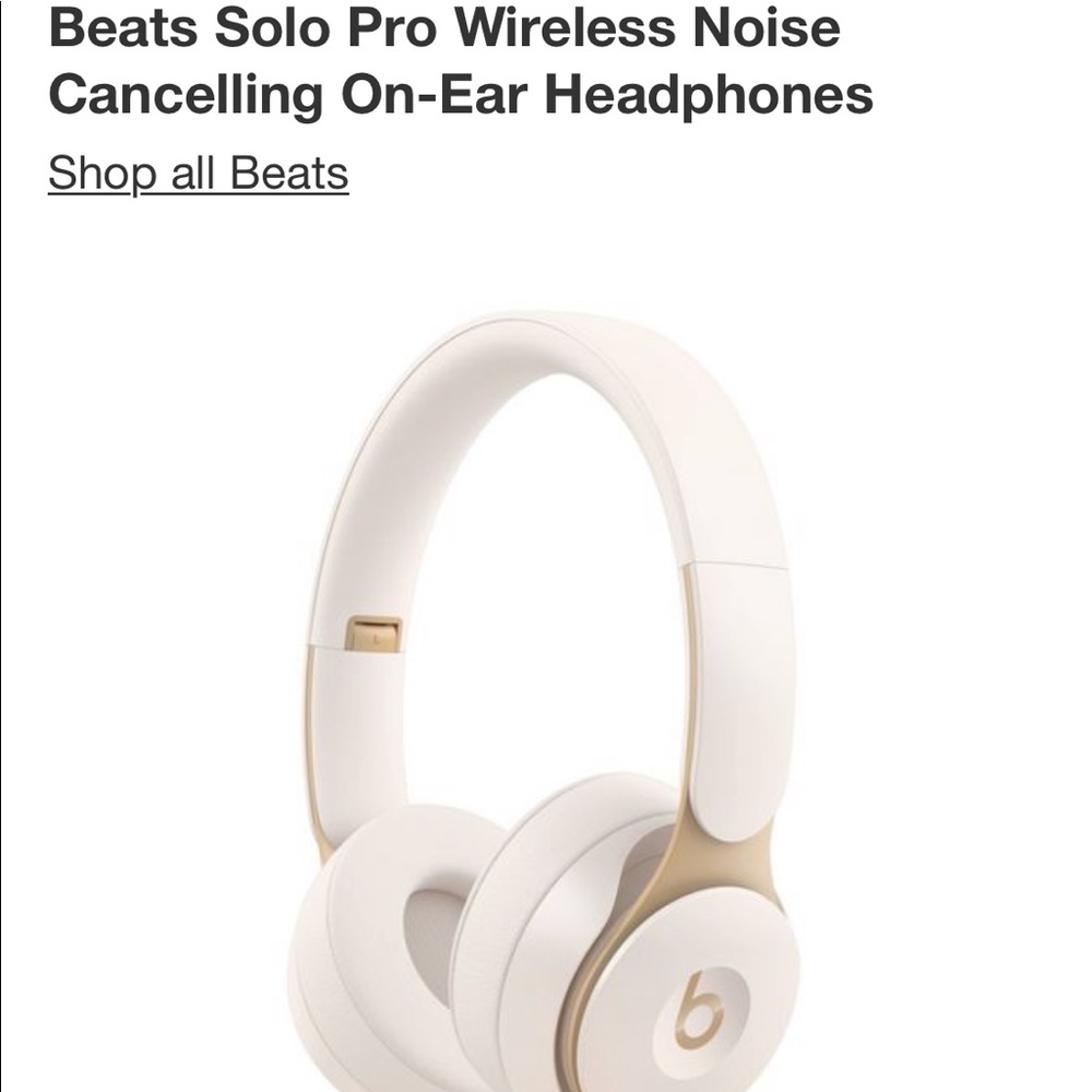 Beats solo pro noise canceling on ear headphones.